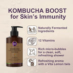 BALANCE YOUR BIOME Kombucha Glass-Skin Moisturizing Body Wash, K-Beauty,Fermented soybean, barley, Pear Juice, Pomegranates,12 Vitamins, Nurishing, Cleansing, 16.9 fl.oz.500ml, No Silicone
