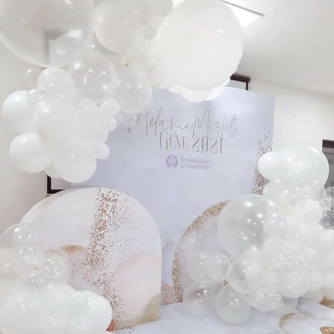 RUBFAC 129pcs Clear Balloons Different Sizes 18 12 10 5 Inches for Garland Arch, Transparent Balloon for Birthday Baby Shower Wedding Party Decoration