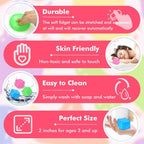 3 Pack Stress Cube - Squishy Sensory Fidget Toy for Adults and Kids, Anxiety Relief Toys with Groovy Goo Filling in Pink Blue Green