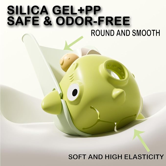 Faucet Extender for Toddlers, （Shark）3 Adjustable Lengths & Temperature Sensitive, Splash-Proof Kids Sink Extender for Bathroom & Kitchen Sink (Orange, Green)