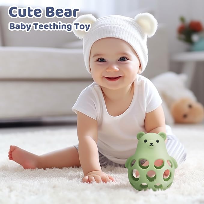 Baby Teething Toys Silicone Teethers - Babies Toys Chew Toys Food Grade Silicone for Sucking Needs, BPA Free for 0-6 6-12 Months(Blue Green)