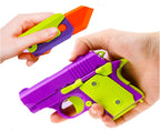 Fidget Toys Pistol, 3D Gravity Mini 1911 Fidget Pistol Toys,Fidget Sensory Toys,Stress Relief for Adults, Suitable for Relieving ADHD, Anxiety, Best Gift for Adults and Kids(Purple Pistol and Knife)