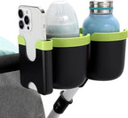 Accmor Stroller Cup Holder with Phone Holder, Bike Cup Holder, Universal Cup Holder for Uppababy Nuna Doona Strollers, 2-in-1 Cup Phone Holder for Stroller, Bike, Wheelchair, Walker, Scooter