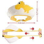 Baby Shower Cap Shield, Shower Cap for Kids, Visor Hat for Eye and Ear Protection for 0-9 Years Old Children,Cute Dinosaur/Crocodile/Hippo shape Makes the Baby Bath More Fun (Dinosaur, Yellow)