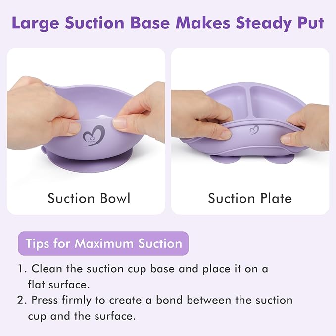 Silicone Baby Feeding Set Essentials,13 Pcs,Baby Led Weaning Supplies, Baby Spoons Suction Bowl Divided Plate Bib Cup Finger Brush,First Stage Solid Food Eating Utensils - 6 Months + (Baby Blue)