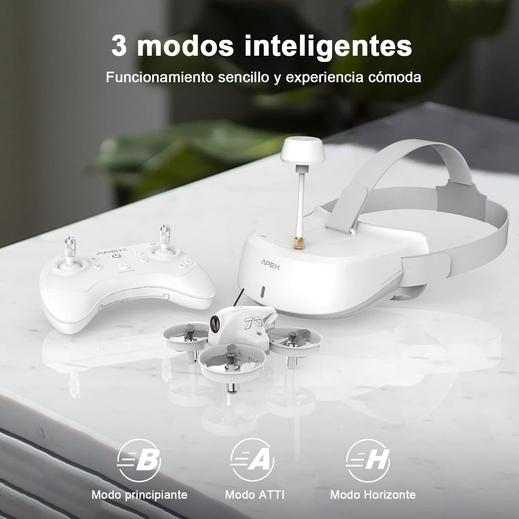 APEX FPV Drone Kit, Drone with Goggles,Brushed FPV Racing drone for Beginners,Low-Latency 5.8G Transmission, Drop-Resistant,VR70-2.0