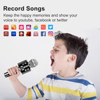 Microphone for Kids, Voice Changing Karaoke Micorphones Boys Girls Gifts for Kids Party Singing Microphone, White Elephant Gift for Adults