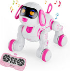 Contixo R3 Robot Dog Toy for Kids - Interactive Remote Control Smart Dancing Robotic Pet for Boys & Girls Ages 3-12 - Pink