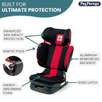 Peg Perego Viaggio Flex 120 Booster, 4D Total Adjust for Safety & Comfort, No Armrests, Compact Fold for Travel, 40-120 lbs, Made in Italy, Licorice (Black)