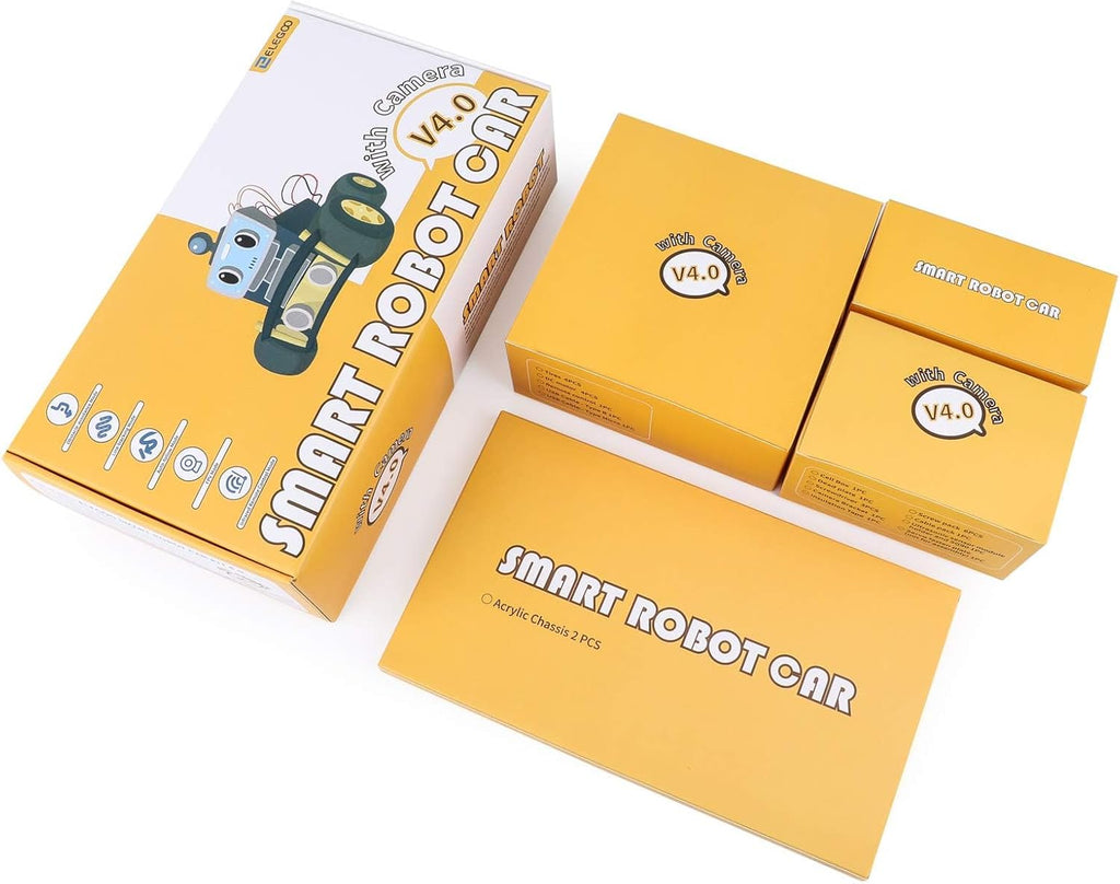 ELEGOO UNO R3 Smart Robot Car Kit V4 for Arduino Robotics for Kids Ages 8-12 12-16 STEM Science Kits Coding Gifts for 8 9 10 11 12 13 14 15 16 Year Old Boys Girls Teens Cool Engineering Building Toys