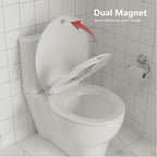 Potty Training Seat Built-In Toilet Seat, Round Toilet Seat 17 Inch with Baby Seat, 2 In 1 Soft Close Quiet No Slapping, Magnetic Absorption, Easy Installation for Bottom Fixing Toilet