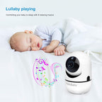 HelloBaby Video Baby Monitor with 2 Cameras and Audio. Baby Monitor with Remote Pan/Tilt/Zoom, VOX Mode, Night Vision, 2-Way Talk, 8 Lullabies