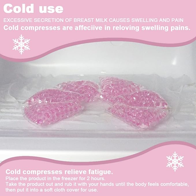Hot Cold Gel Bead Breast Therapy Pack,Breast Ice Packs for Breastfeeding,Relief for Breastfeeding,Nursing Pain, Mastitis,Engorgement,Plugged Ducts, Boost Milk Let-Down & Production(#19 Pink)
