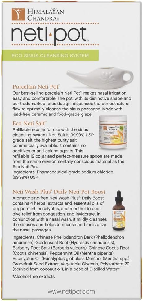Himalayan Chandra ECO Neti Pot Complete Sinus Cleansing System Starter Kit