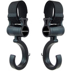 Stroller Hooks, Babyfond 2 Pack of Multifunctional Hooks, 360-degree Rotating Firm Non-Slip Stroller Hook for Buggy, Baby Carrier, Bike Bicycle, Car Headrest