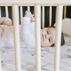 Oilo Crib Sheet, Breathable, Fitted, Turkish Cotton Jersey, 300 Thread Count, Machine Washable, Fits Standard Crib (28" x 52" x 6"), Toddler Bedding, Girl, Boy, & Neutral Design, Cottontail Bunny