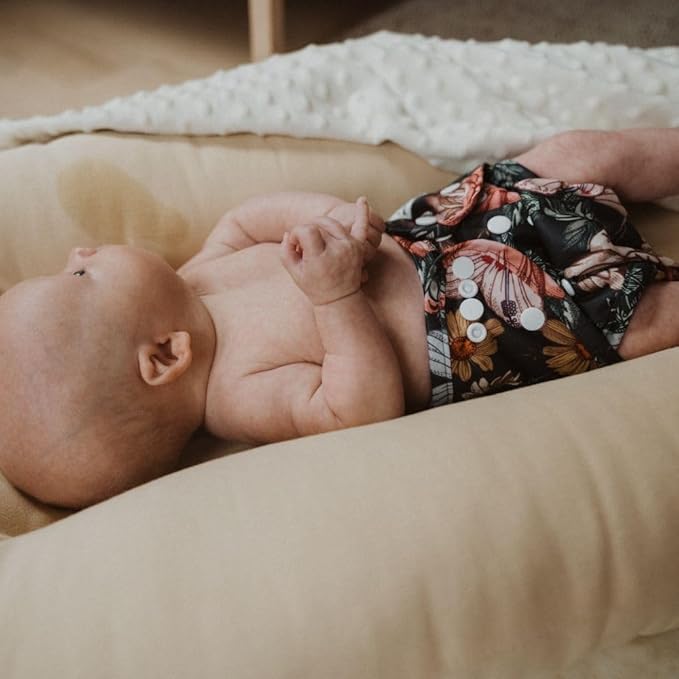 Nora's Nursery Cloth Diaper Cover, Reusable Cover with Snap Closure, Shell for Prefold, Flat, or Fitted Inserts, Includes Wet Bag - Harlow