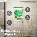Wipes Holder, Wall Bracket for Cleaning Wipes - Two Ways of Installation: Wall-Mount & Adhesive Stickers - Ideal for Kitchen Bathroom Household Office Classroom Gym - No Wipes Included