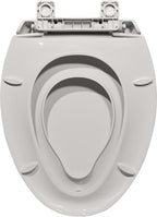 Toilet Seat with Toddler Seat Elongated – Potty Training Toilet Seats Cover for Family Bathroom, Easy Clean PP Child and Adult Toilet Seats Combo, Biscuit