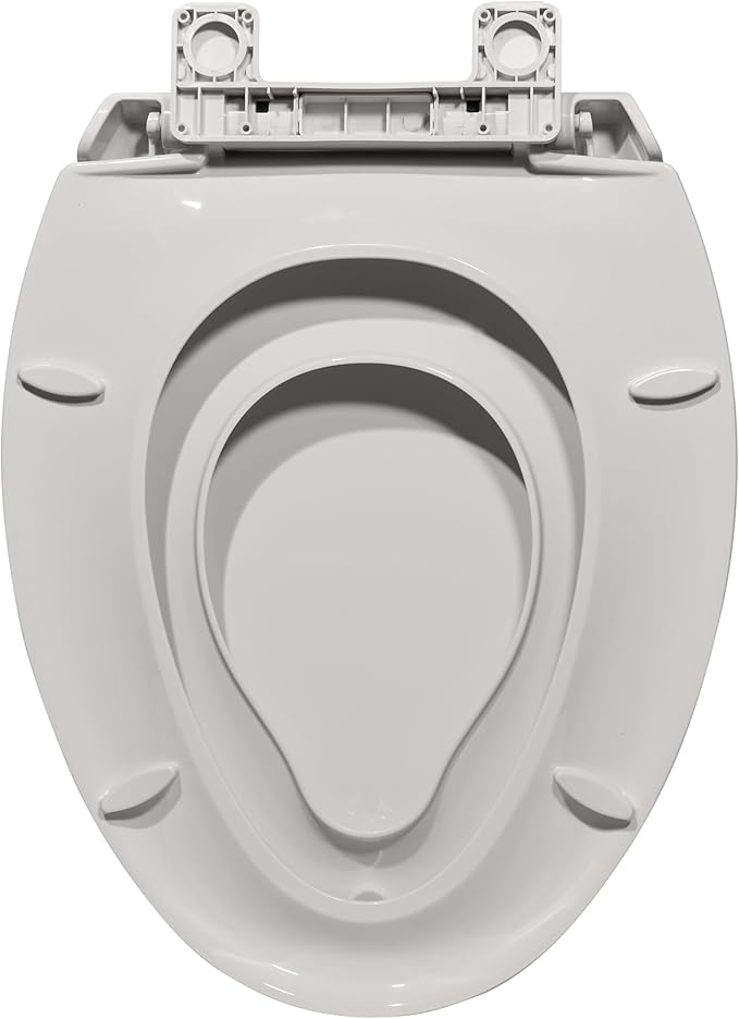 Toilet Seat with Toddler Seat Elongated – Potty Training Toilet Seats Cover for Family Bathroom, Easy Clean PP Child and Adult Toilet Seats Combo, Biscuit