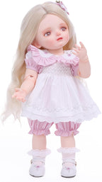 BJD Dolls, 1/4 Ball Jointed Doll Fullset with 15 Articulated Joints and Adjustable Glass Eyes, 20 Inch (50cm) Full Vinyl Girl, Collectible Reborn-Style Doll for Ages 14+, Gift Box Packaging