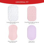 Bassinet Sheets Set 4 Pack for Baby Girl, Universal Fit for Oval, Hourglass and Rectangular Mattress, Pink
