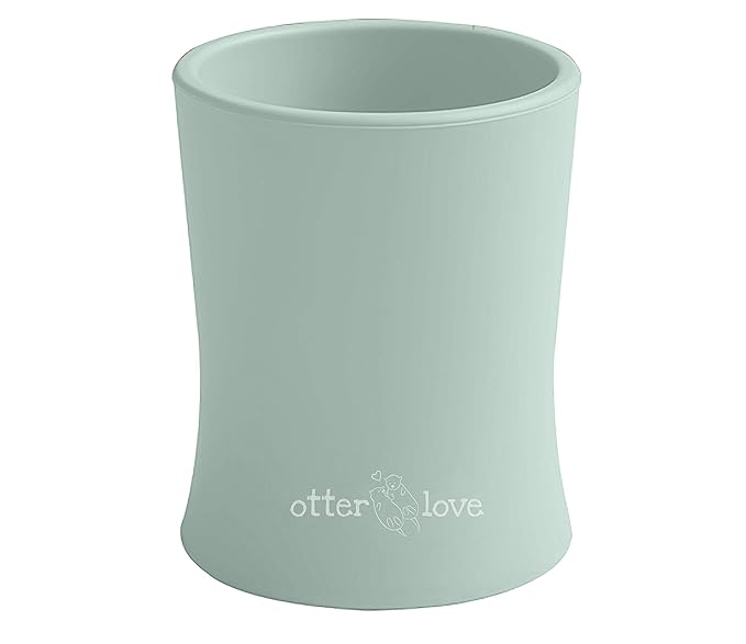 otterlove Silicone Baby & Toddler Training Cup - Pediatric OT Approved - 100% Platinum Pure LFGB Silicone - Unbreakable - Plastic Free - Tiny Cup Perfect for Baby Led Weaning (Sage)