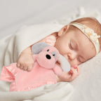 Puppy Baby Security Blanket for Toddler Infant Newborn Boys and Girls Soft Lovey Stuffed Animal with Plush Fabric and Satin Backing, Lovely Snuggle Toy, Pink 13.5 Inch