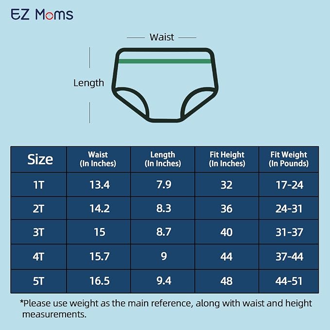 EZ Moms 6 Packs Absorption Toddler Potty Training Underwear for Boys 100% Cotton Toilet Training Pants 1T Leakproof Reusable Kid Confident Toddler Panties Dinosaur Pee Pants with Potty Sticker Chart