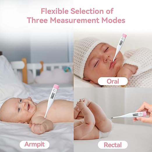 Digital Oral Thermometer for Adults and Children with LCD Display, Oral Thermometer for Baby with Fever Alarm Rectal & Underarm Use, Fast Reading Thermometer