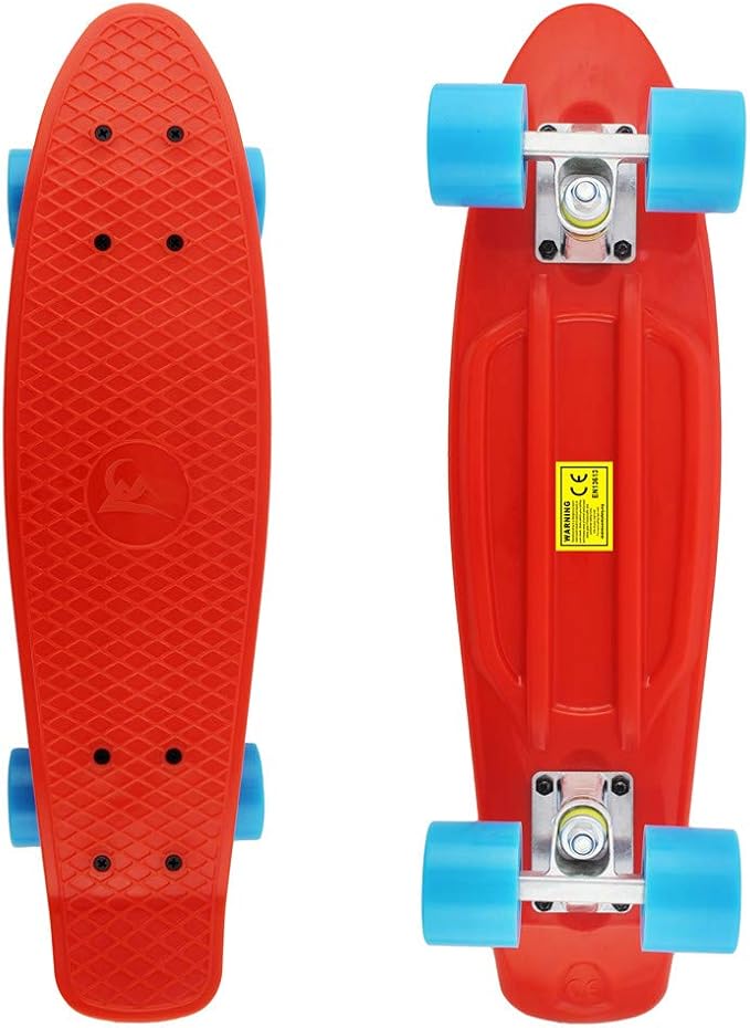 Skateboards Complete 22 Inch Mini Cruiser Retro Skateboard for Kids Boys Youths Beginners