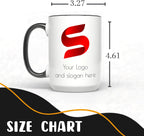 Personalized Coffee Mug 15 Oz, Custom Picture Text or Logo Ceramic Mug, Customized Gift for Men & Women, Taza Personalizada with Photo and Words, Customizable Large Tea Cup | White - Black