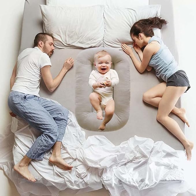 Baby Lounger Pillow, Infant Lounger for 0-24 Months, Soft Cotton and Portable Baby Lounger for Home (Yellow)