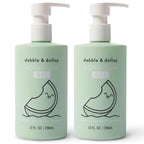 Dabble & Dollop Honeydew Melon Body Wash & Shampoo – 3-in-1 Natural Bubble Bath for Kids, Made in USA, No Parabens or Sulfates, Vegan, Gluten-Free, Tear-Free (10oz, Pack of 2)