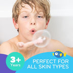 Mobi Little Whale Bubble Bath, Tropical Fruity Raspberry Scent Kids Body Wash, Gentle Moisturizing Tub Foam for All Skin Type, GMO-Free, Stain-Free, Fun Pink Color, 8 fl oz