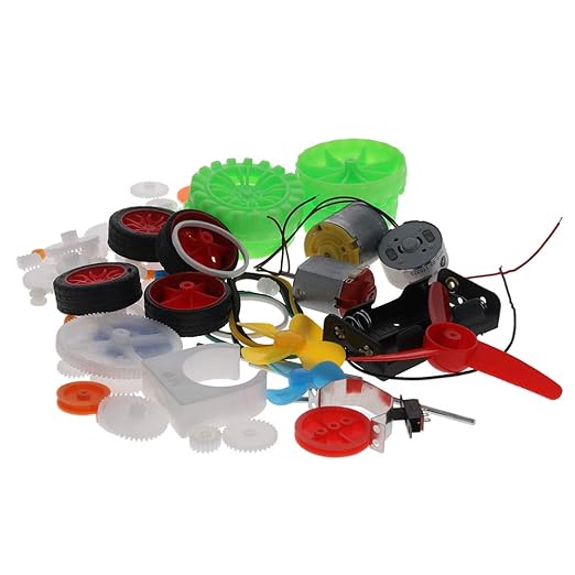 Fielect 69Pcs Plastic Gear Kit DC Motor Gears Kit DIY Gear Assortment Accessories Set for Motor Robot Various Gear Axle Belt Bushings
