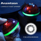 Cool Stress Ball Desk Toy Fidgets Spinner Toy Metal for Kids Adults, Luminous Finger Hand Spinner Ball, Stainless Steel Figit Toy Anti Stress ADHD EDC Fidgeting Ball Chirstams Birhtday Gift