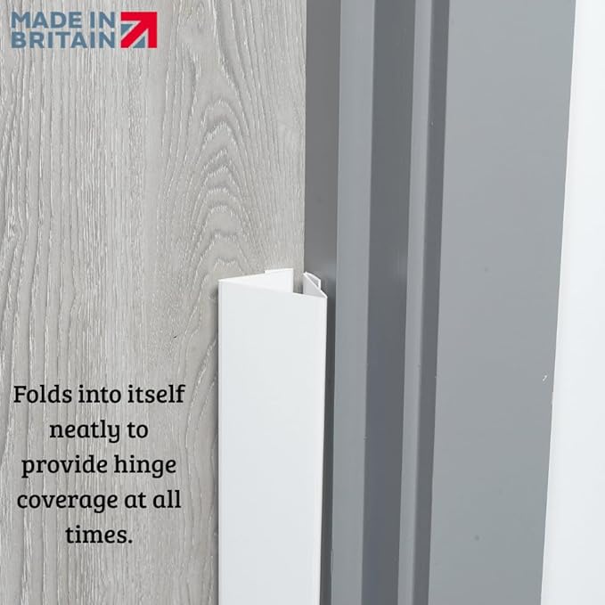 Cardea Child Safety Door Finger Pinch Guard Hinge Protector for The Front of The Door – White (2 Pack)