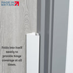 Cardea Child Safety Door Finger Pinch Guard Hinge Protector for The Front of The Door – White (2 Pack)