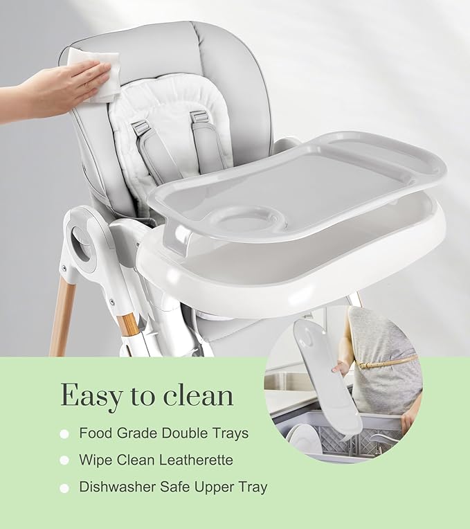 Mallify Convertible High Chairs for Babies and Toddlers, Height Adjustable Baby High Chair, High Chair with Removable Tray, Adjustable Backrest, Portable Baby Dinning Chair with Lockable Wheels