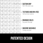 GORILLA GRIP Patented Square Shower Stall Mat, Small Bathtub Floor Mats for Stand Up Showers with Suction Cups and Drainage Holes, Machine Wash, Soft on Feet, Bathroom Accessories 21x21 Inch, Clear