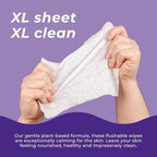 Bim Bam Boo | Flushable Wet Wipes | 100% Plant Based | Extra-Large Size Durable Bamboo | Body Safe, Smooth on Skin, Hypoallergenic | 42 Wipes Per Pouch - 8 Pouches | 366 Total Wipes