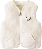 Baby Boys Girls Fleece Vest Zip Up Cute Bear Jackets Fuzzy Fall Winter Warm Clothes Newborn Outwear for Toddler Infant