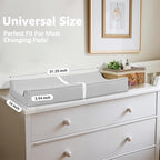 Vegan Leather Changing Pad Cover with Zipper - 31"X 16" - Waterproof Wipeable, Extra Thick & Portable & Non-Slip Diaper Mat - Fits Standard Changing Tables (Gray)