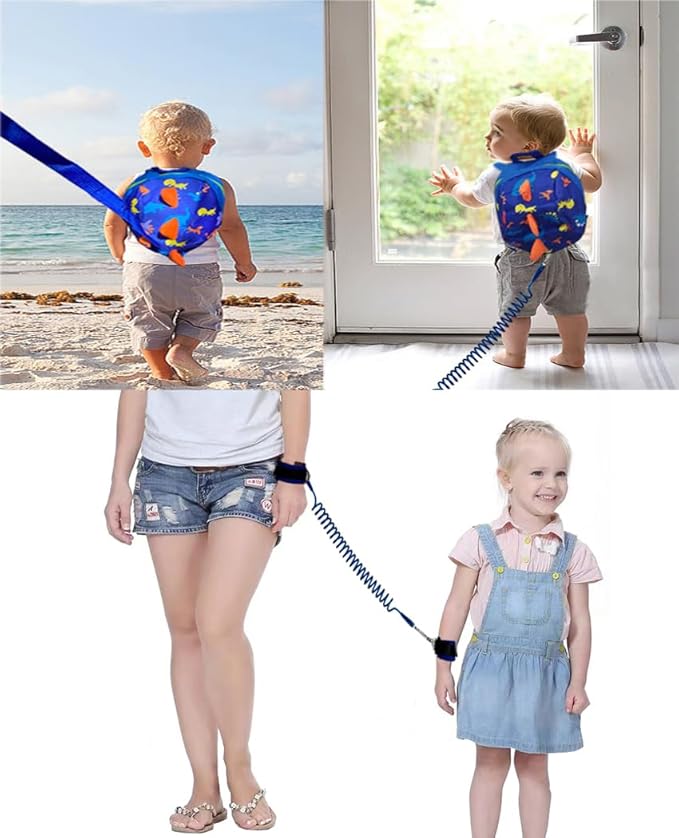 DB Toddler Mini Dinosaur Backpack with Child Leash, Anti Lost Wrist Link for Kids, Safety Harness Back Pack for Baby Boy Girl