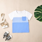 Baby Boy Clothes Toddler Boy Summer Outfits Short Sleeve Patchwork Top T-shirt & Pocket Pant Set 2 Piece 12 Months-4T