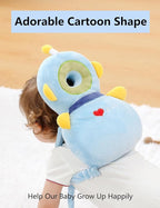 JunNeng Toddler Baby Head Protector Backpack for Toddler Walker with Knee Pads&Anti-Slip Socks, Robot Blue