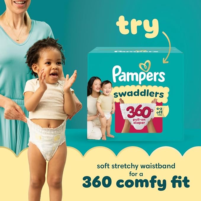 Pampers Swaddlers Diapers, Size 4 (15-34 lbs), 120 Count, Absorbent, Keeps Baby Dry and Comfortable, Skin Safe Disposable Baby Diaper (Packaging May Vary)