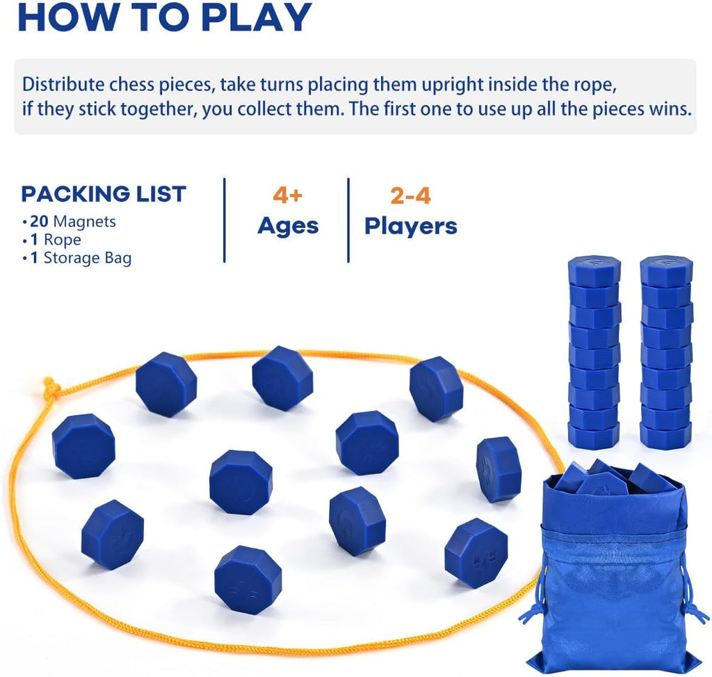 Magnet Game with String, Magnetic Chess Game for Family & Party & Travel & Camping - Puzzle Strategy Games, 2 Player Games for Kids & Adults