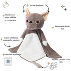 Love By Emi Baby Music Lovey Brown Bulldog, Baby Sleep Soother for Crib & Cuddle Bedtime, White Noise with Heartbeat & Lullaby, Plush Sound Machine Toy, Stuffed Animal for Newborns, Infants & Toddlers